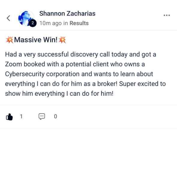 Shannon Zacharias — Massive Win, Cybersecurity corp Zoom booked