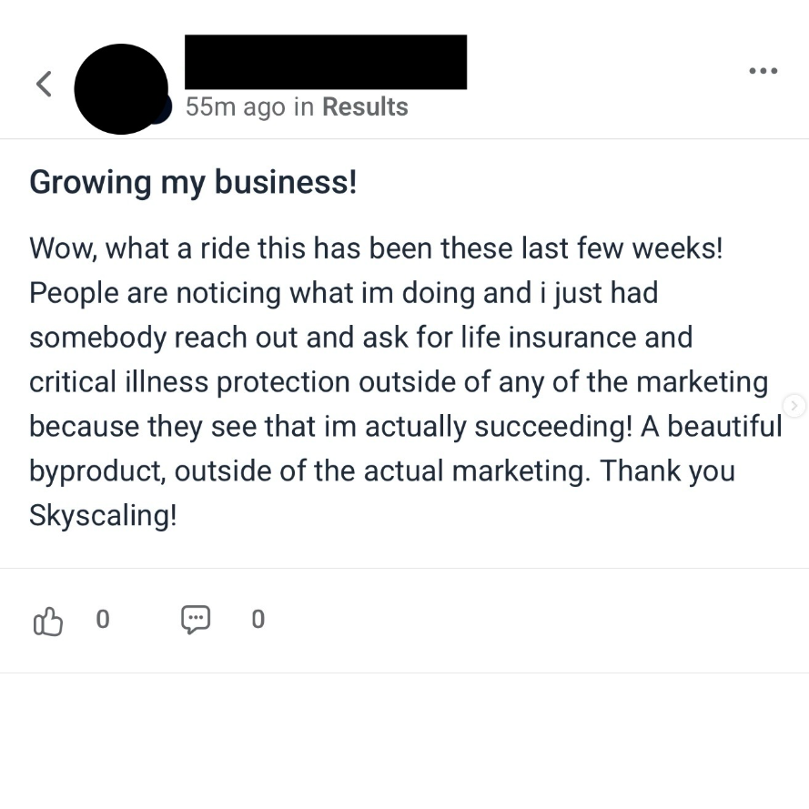 Growing my business — organic referral win